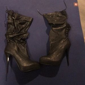Madden Girl spike heel black boots